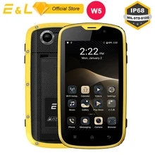 E L W5 Mobile Phone Android Original Phones Waterproof Shockproof Phone Quad Core Touch Phone Smartphone