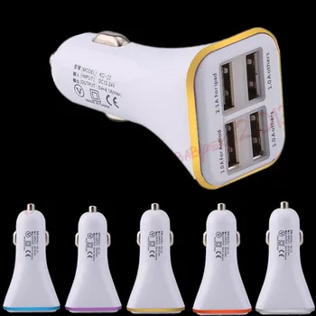 

4 Usb ports Car charger Adapter usb car chargers for ipad iphone 6 7 8 x samsung s7 s8 s9 android phone gps speaker mp3