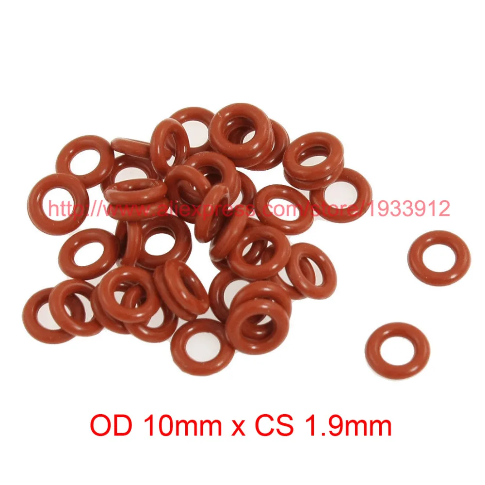 

OD 10mm x CS 1.9mm silicone seal washer o-ring o rings rubber gasket