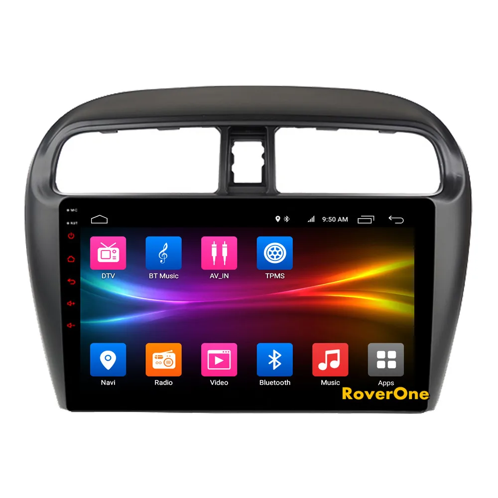 Excellent RoverOne Car Multimedia Player For Mitsubishi Mirage GT G4 2014 Android 9.0 Autoradio Bluetooth Radio Stereo GPS Navigation DSP 5