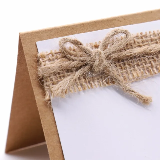 10pcs Lot Vintage Burlap Bow Knot Blank Place Name Card For Birthday 10pcs Lot Vintage Burlap Bow Knot Blank Place Name Card For Birthday Wedding Party Seating