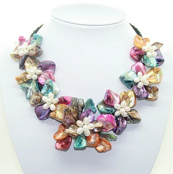 

2017 Special Offer Rushed Collares Collier Necklaces & Pendants Charmin Multicolour Shell Mother Of 7 Flower Pendant Necklace
