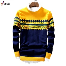 MKASS новые брендовые свитера мужские модные стильные осенне-зимние Лоскутные вязаные качественные пуловеры мужские повседневные мужские свитера