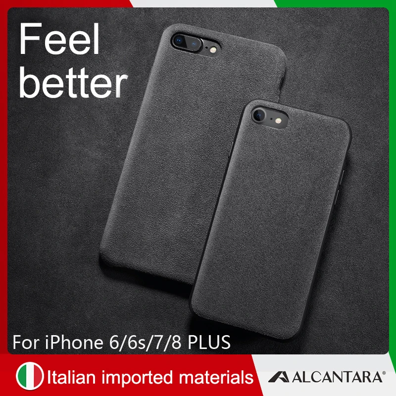 Goede SanCore iPhone 7 8 telefoon Case Lederen ALCANTARA Business tpu leather luxe premium mobiel shell Case 6 6 s 7 plus fasion