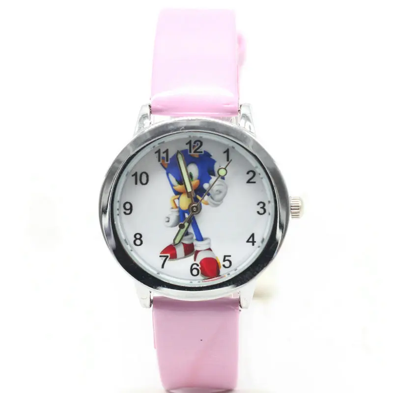 1 шт. детские кожаные часы дети мультфильм Sonic часы мальчики часы для девочек