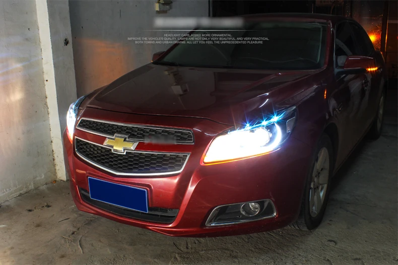 Ownsun Eagle Eyes светодиодный DRL Bi-xenon проектор линзы фары для Chevrolet Malibu 2012 2013