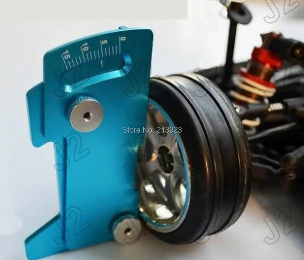 

CNC Adjustable Ruler Adjusting RC car height & wheel Rim Camber Measure 15 degrees Alloy Blue