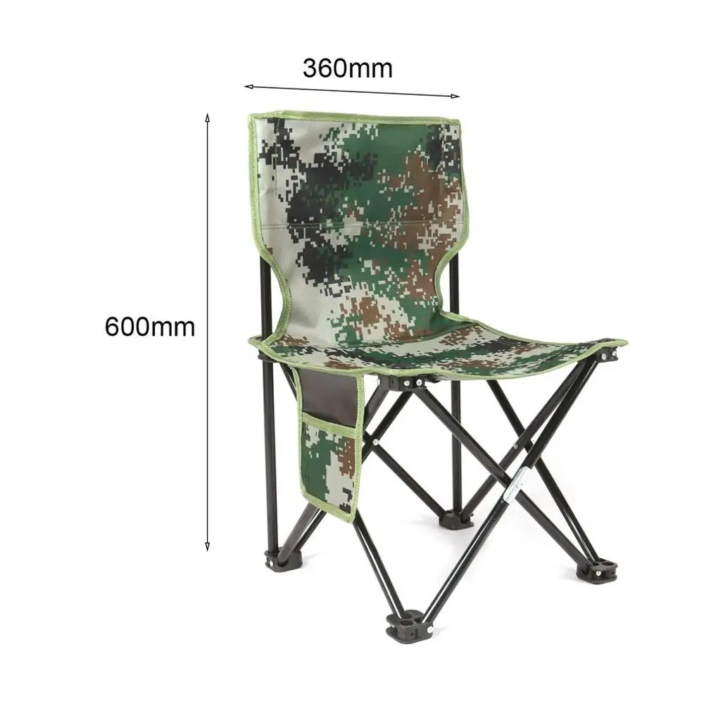 Сверхлегкий алюминиевый сплав складной стул с четырьмя углами Камуфляжный открытый стул для кемпинга пешего туризма рыбалки пикника - Цвет: 36x60cm