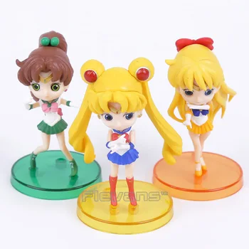 

Q posket Sailor Moon Tsukino Usagi / Sailor Jupiter Kino Makoto / Sailor Venus Minako Aino PVC Figures Toys Dolls 3pcs/set 8cm