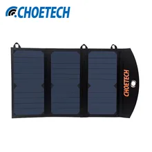 CHOETECH 19W Portable Solar Power Bank Phone Charger with Dual USB Charger Solar Panel External Battery for iPhone Sumsang Phone