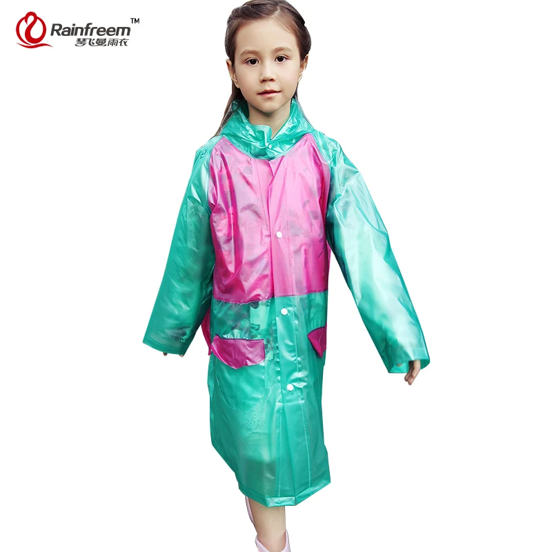 Rainfreem Impermeable Children's Raincoat Plastic Transparent Rain Coat