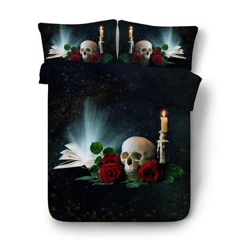 

Skull Flash Book Digital print Bedding Set Quilt Cover Design Bed Set Bohemian a Mini Van Bedclothes 3pcs JF545