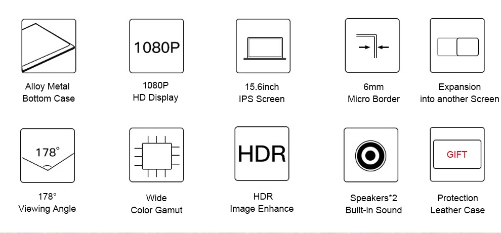 Портативный монитор 15,6 дюймов ips экран мини hdmi Тип c ЖК-монитор со входом USB