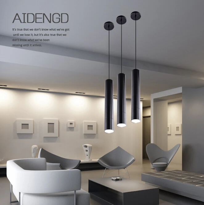 

Modern 10W LED Long Tube Pendant Lights Simple Nordic Restaurant/Dinning Room/Bar Cylindrical Pendant Lamps