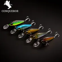Conqueror 2017 good fishing lure The magnet minnow quality professional bait 60mm/6.5g 80mm/13.5g swim bait equipped VMC hook