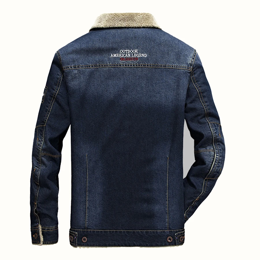 M 6XL мужская куртка и пальто брендовая одежда джинсовая модная Толстая теплая
