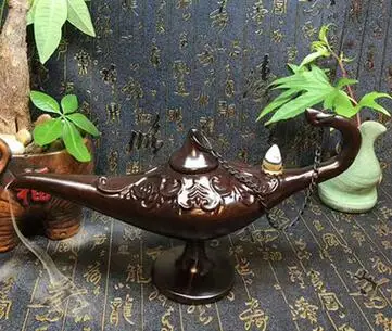 

Ebony clock creative Aladdin lamp burner incense rosewood sandalwood wood carving ornaments