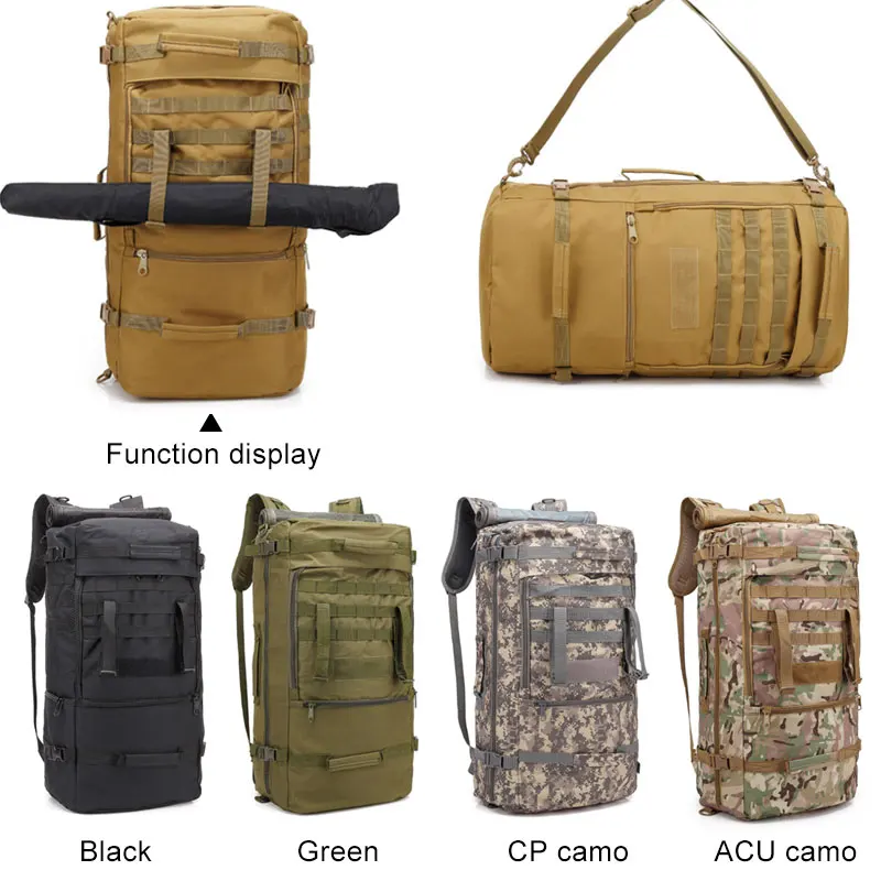 Günstige Outdoor 60L Militärische Taktische Tasche Jagd Camping Laptop Molle Rucksack Oxford Nylon Wasserdichte Military Rucksack Sport Tasche