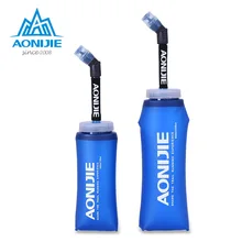 AONIJIE Sport Bottle 350ml/600ml TPU Long Straw Water Bottle Folding Flask Soft Water Kettle Running Hiking Fitness Bicycling