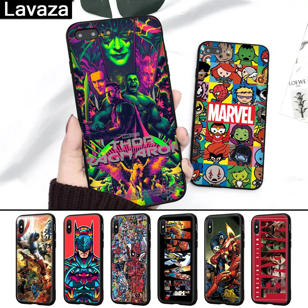 

Lavaza Marvel Comics logo DIY Printing Drawing Silicone Case for iPhone 5 5S 6 6S 7 8 Plus X XR XS Max