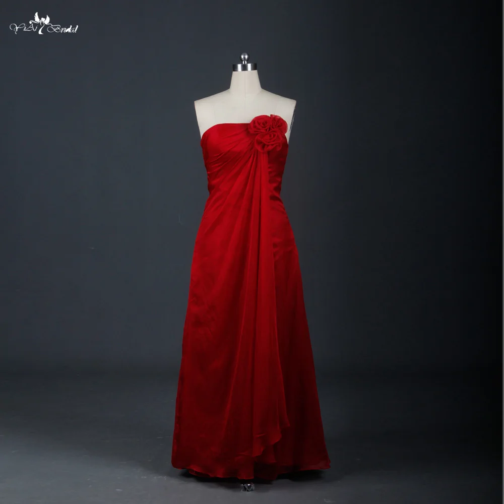 RSE600 Long Chiffon Cheap Red Bridesmaid Dressin Bridesmaid Dresses