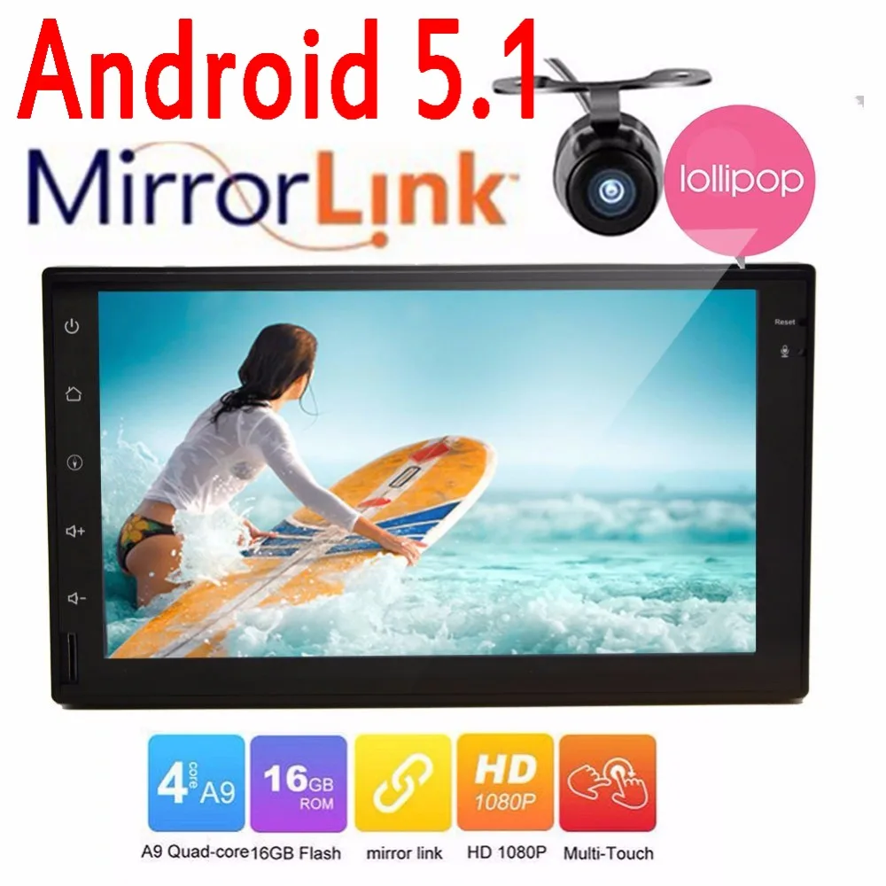 Excellent 4-Core Android 5.1 Car no-DVD Multimedia Video Player Head Unit for universal car in dash car GPS Navigation 3G 4G Radio Stereo 1
