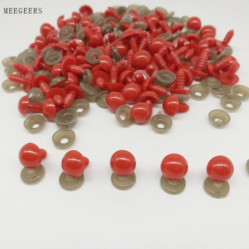 100pcs 12mm Red Safety Eyes Plastic doll toys Eyes For Teddy Bear