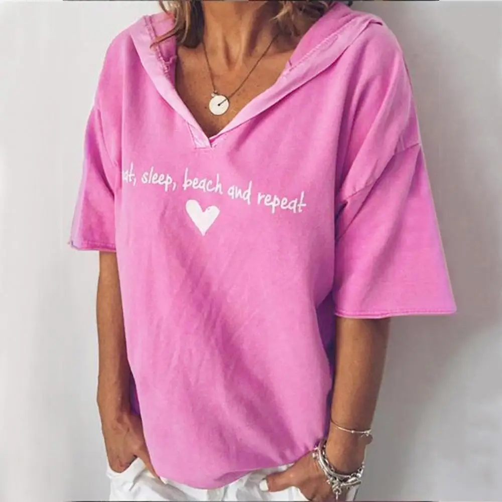 

Womens Tops And Blouses ladies Fashion Casual Short Sleeve V-neck Letter Print shirt Plus Size Tops Blouse Minimalist blusas CD