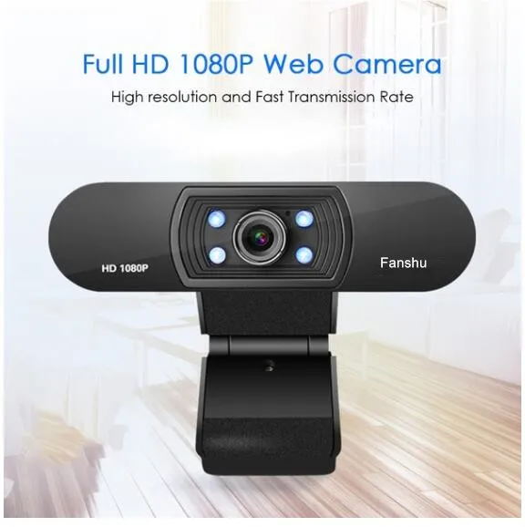 Цифровая веб камера Fanshu USB 2 0 Full HD 1080P с микрофоном прищепка МП CMOS для компьютера ПК