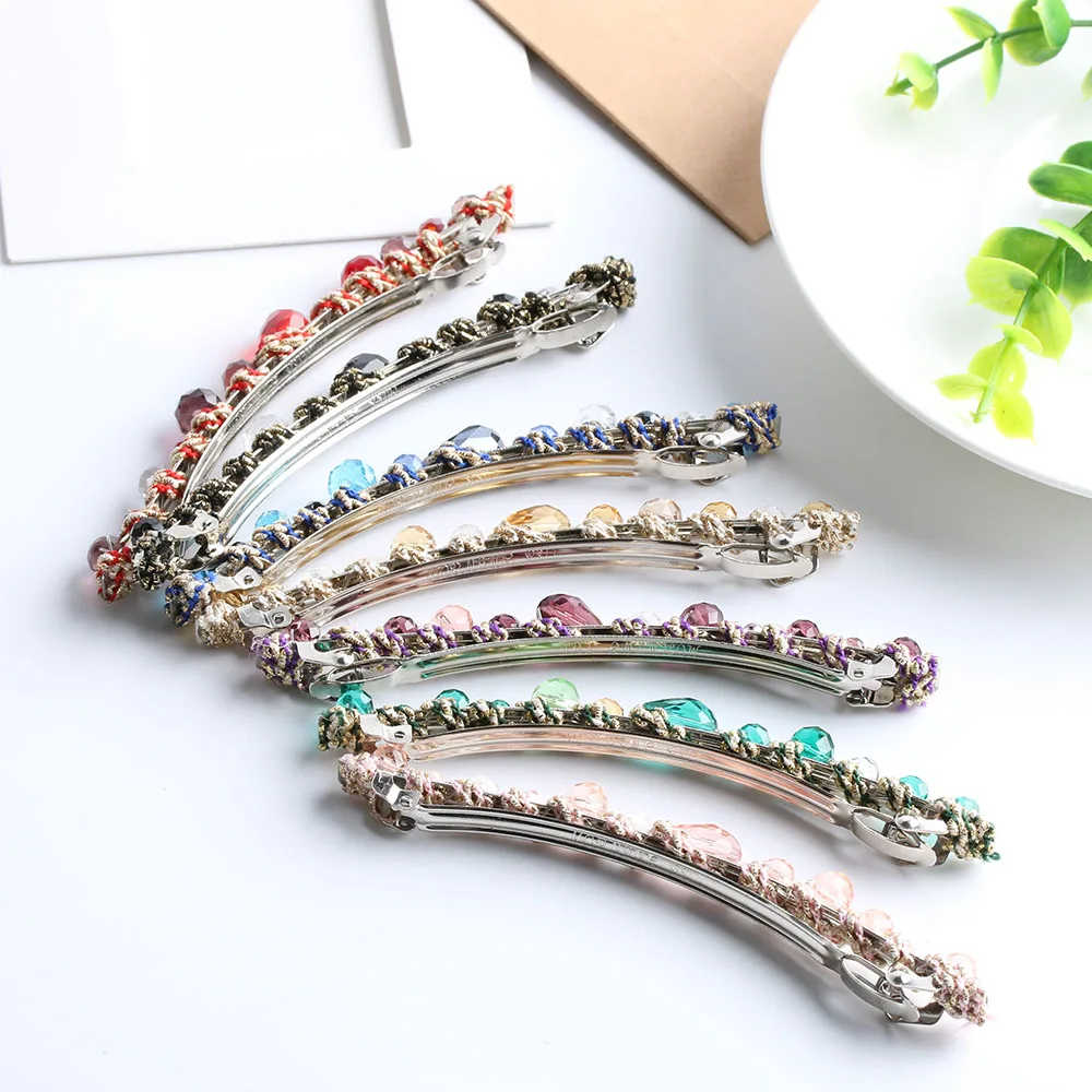 1Pcs Shiny Korean Style Crystal Rhinestone Barrette for Women Girls Elegant Hairpin Headwear Hair Clip Hair Accessories