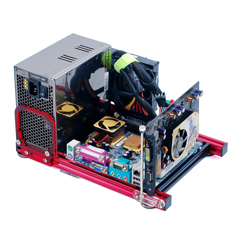 DIY Mini itx/matx/ATX PC шасси в корпусе алюминиевый рабочий стол открытая голая рамка
