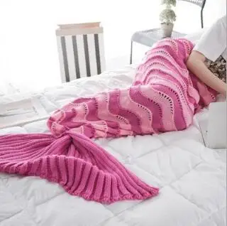 

Mermaid Blanket Mermain Tail Wool For Sofa Cover Air Condition Room New Style Trend Adult Relax Sleeping Nap Colorful Blanket