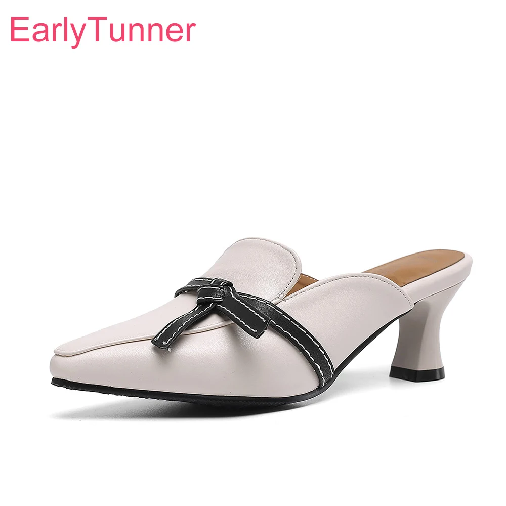 

Sale 2019 Brand New Sweet Beige Apricot Women Nude Slipper High Heel Lady Casual Shoes ES923 Plus Big Small Size 10 28 43 46