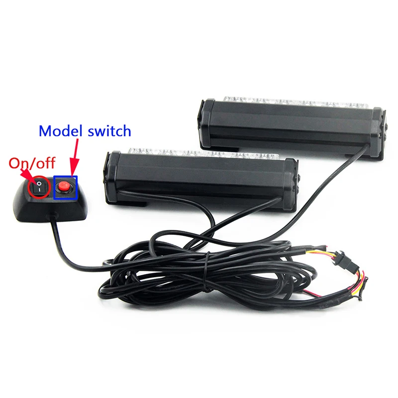 2x6LED Car Police Strobe Flash Light Modes Auto Warning Light 12W High Power Caution Lamp red blue white yellow car Ambulance Police strobe flash light dash emergency warning fog light DRL firemen auto led warning (5)