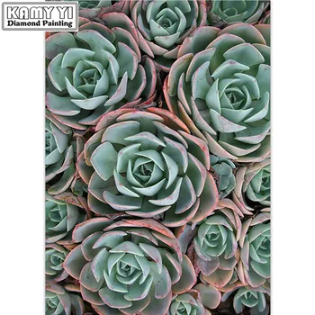 

5D Diy Diamond Painting Succulent Plant Needlework Cross Stitch Square Resin Full Diamond Embroidery Diamond mosaic LK1