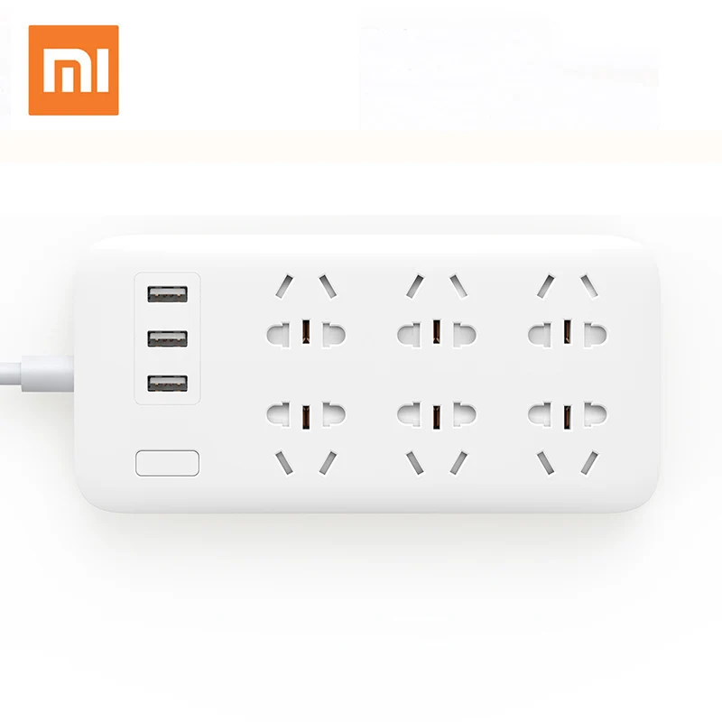 XIAOMI MIJIA Smart Power Strip 2A Fast Charging 3 USB Extension Socket Plug 6 Standard Socket