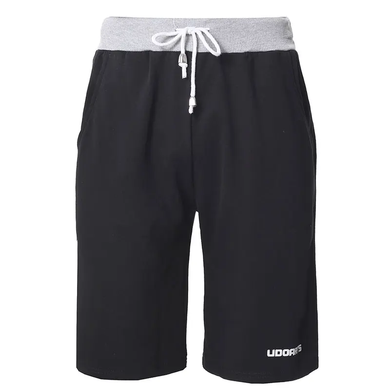 Udoarts мужские спортивные флисовые шорты для бега из хлопка - Цвет: Черный