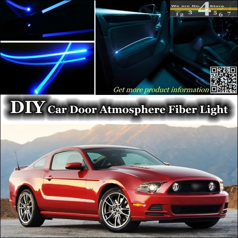 For Ford Mustang Gt Cs Interior Ambient Light Tuning Atmosphere Fiber Optic Band Lights Inside Door Panel Illumination Refit