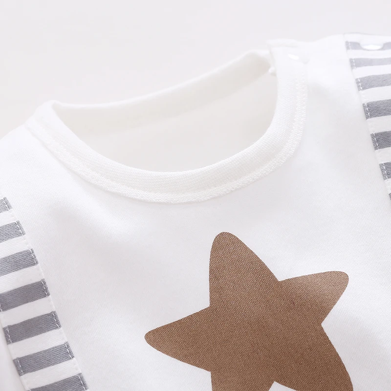 Goedkoop YiErYing Pasgeboren Kleding Baby Mode 100% Katoen Star Print Baby Boy Romper Leisure Baby Peuter Kleding Baby Jumpsuit