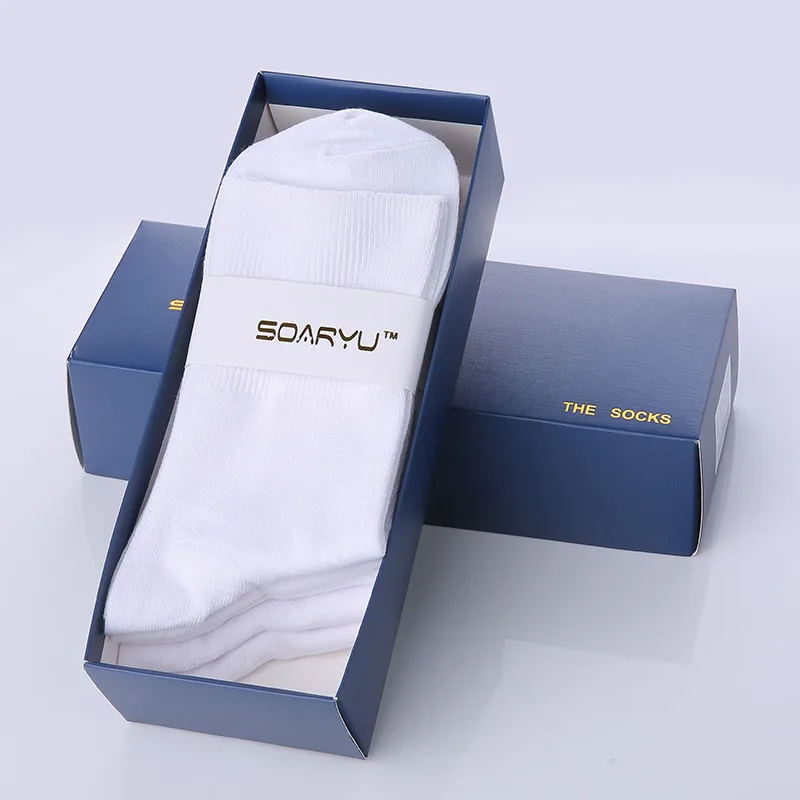 5 пар/лот, мужские носки, хлопок, длинные, хорошее качество, бизнес, Harajuku, для диабетиков, пушистые носки, Meias Masculino Calcetines, без коробки - Цвет: Белый