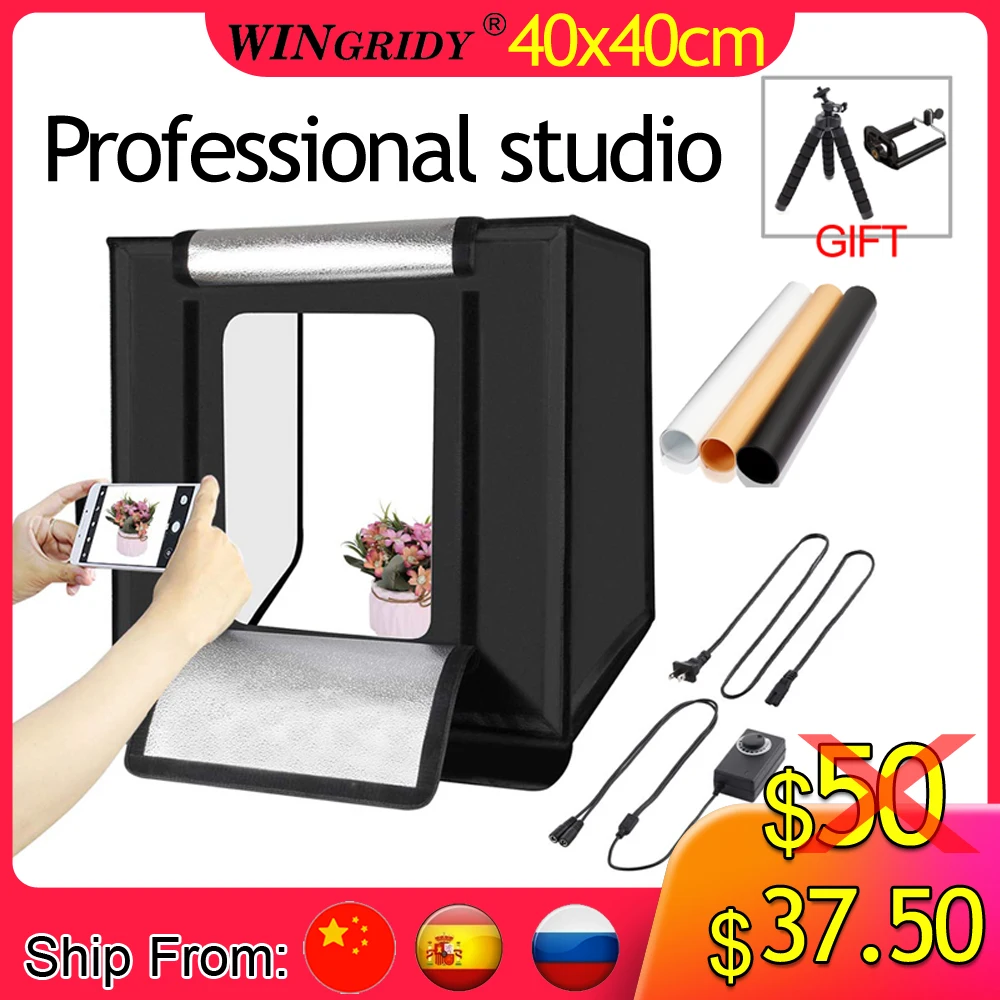 WINGRIDY W40 светодиодный складной софтбокс для фотостудии светильник 40*40 палатка с