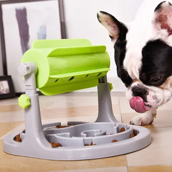 

Economical Pet Dogs Food Feeder Toy Slow Down Eating Training Roller Shaped Food Dispenser Toys ds99