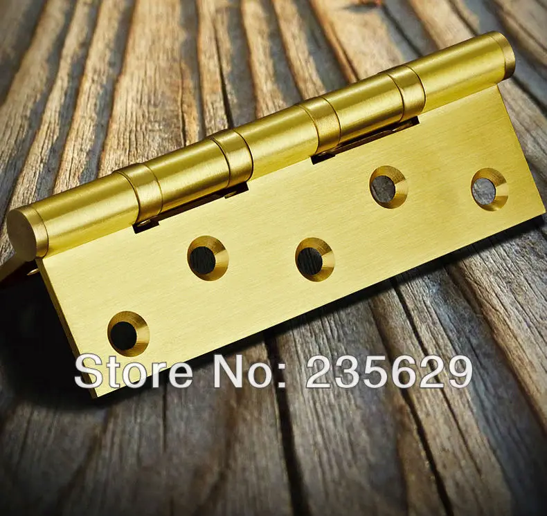 Free Shipping 5inch brass Hinges for timber door Metal Door 3mm thickness Low Noise ball bearing