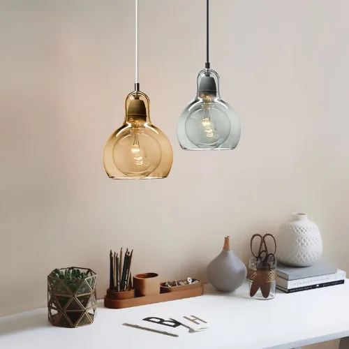 Современная короткая стеклянная лампа в форме E27 лампа подвесное освещение светильник Лофт креативный домашний декор для гостиной подвесной светильник