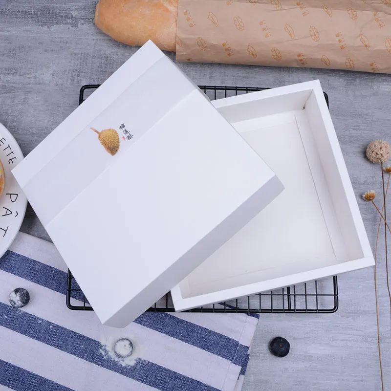 

10pcs/lot Cake Box for 12pcs solid Gift Box For Wedding Favors Christmas Party Durian Crisp Paperboard Boxes Blank Storage bags