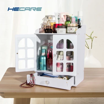 

Dressing Table Plastic Cosmetic Organizer with Drawer Waterfroof Classical Makeup Box for Storage Make Up Earrings Cosmetics New