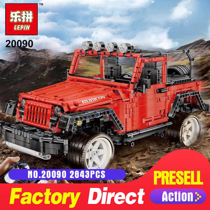 

Lepin 20090 Jeep Wrangler Rubicon RCn Compatible Legoing MOC-5140 Blocks Bricks Building Model Birthday Gift Funny Assembled Toy