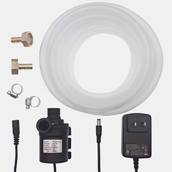

DC 12V Circulation Brushless Little Pump 780L/H 206GPH 5M/16ft + ETL Listed DC Power Supply Adapter + 10ft Silicone Tubing