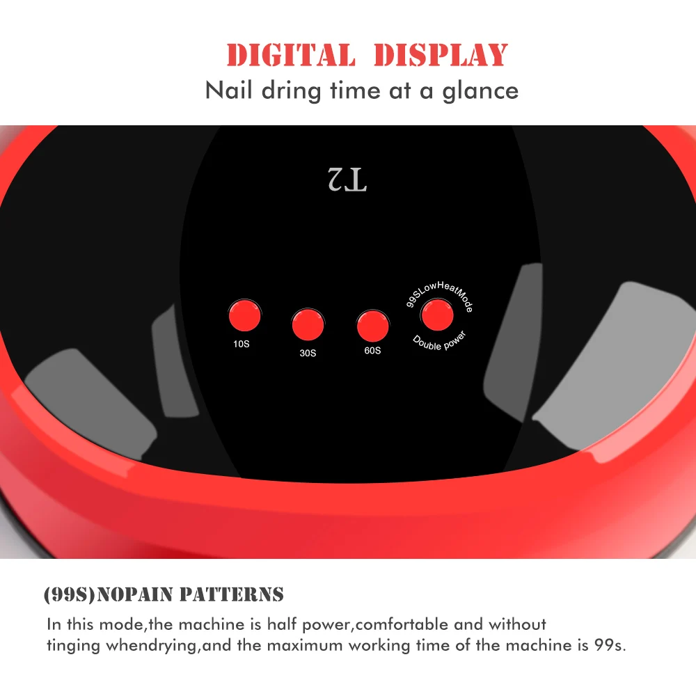 72 Вт УФ светодиодный светильник для ногтей, Сушилка для ногтей, светильник для маникюра, 72 Вт умный светодиодный дисплей для всех инструментов для маникюра, 36 светодиодный