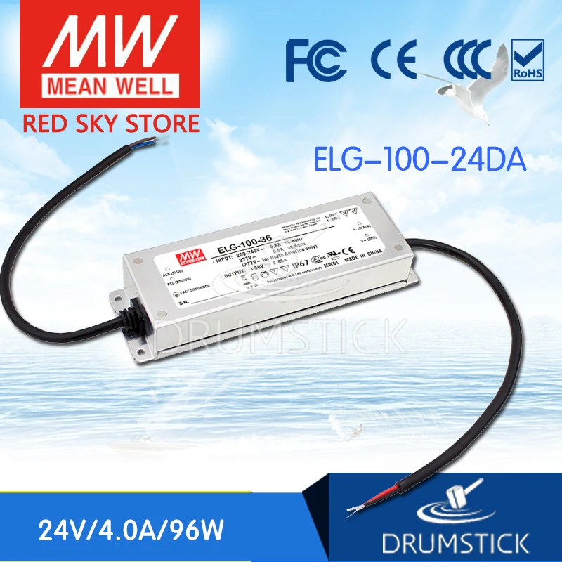 

MEAN WELL ELG-100-24DA 24V 4A meanwell ELG-100 24V 96W Single Output LED Driver Power Supply DA type